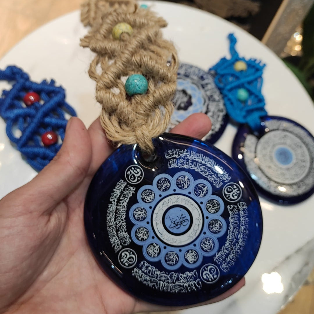 Blue Evel eye for wall hanging,size 8  inches length and glass Diameter 4 inches