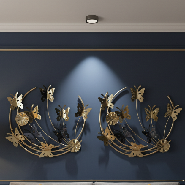 Modern 3D Metal Butterfly Wall Art – Luxury Decorative Wall Hanging
