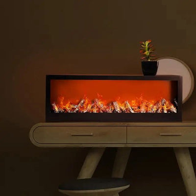Modern LED Fireplace Decor – 23.5 x 7.5 inches | Realistic Flame Effect | Home & Office Decoration