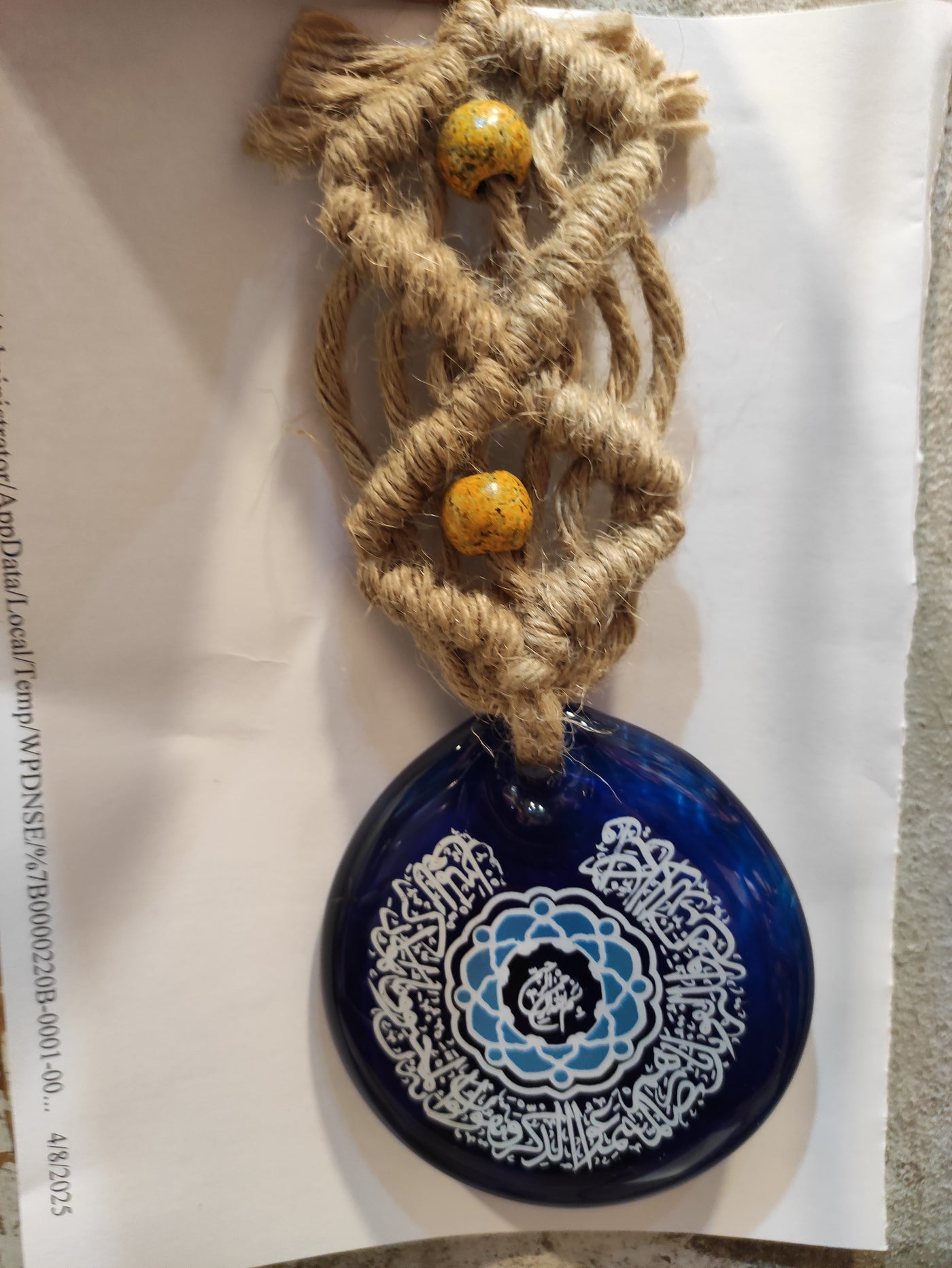 Blue Evel eye for wall hanging,size 8  inches length and glass Diameter 4 inches