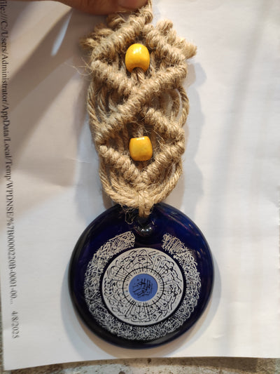 Blue Evel eye for wall hanging,size 8  inches length and glass Diameter 4 inches