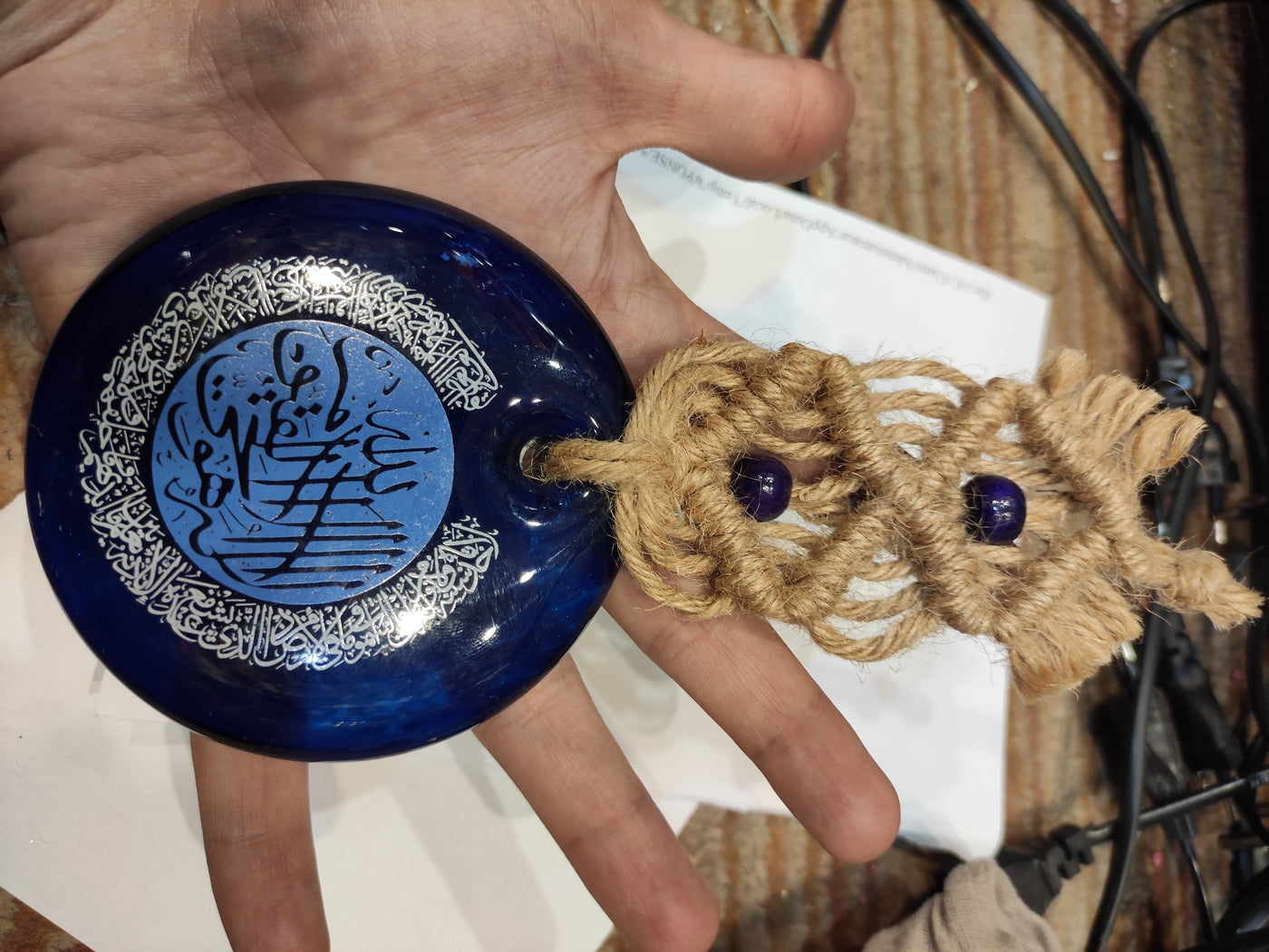 Blue Evel eye for wall hanging,size 8  inches length and glass Diameter 4 inches