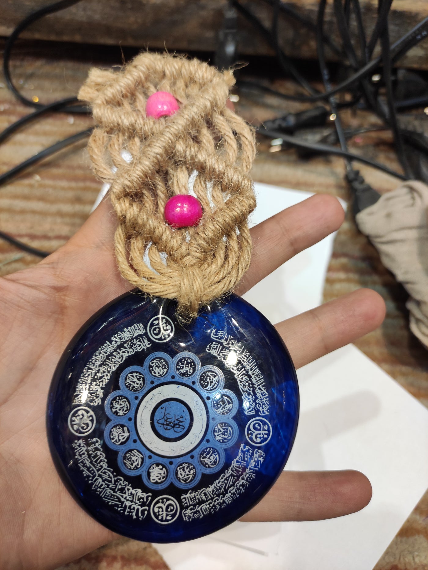 Blue Evel eye for wall hanging,size 8  inches length and glass Diameter 4 inches