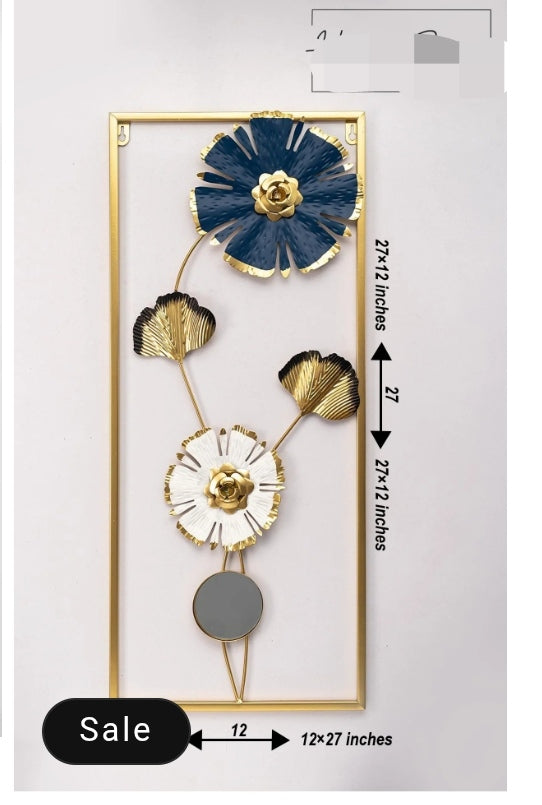 Luxury Floral Metal Wall Art – 30x12 Inches