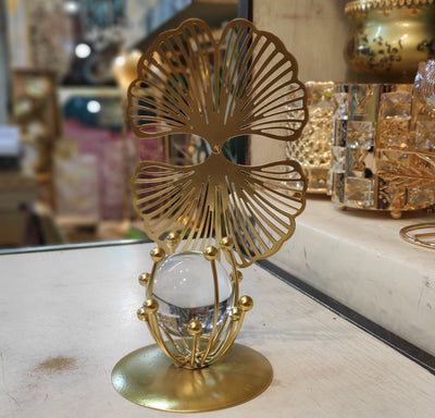 Luxury Golden Leaf Crystal Table Decor Piece