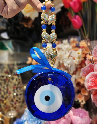 Blue Evel eye for wall hanging,size 8  inches length and glass Diameter 4 inches
