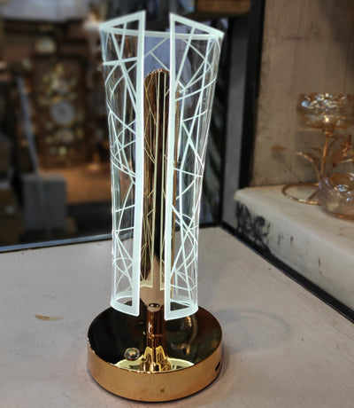 Rechargeable Luxury Golden LED Table Lamp – 3 Light Modes