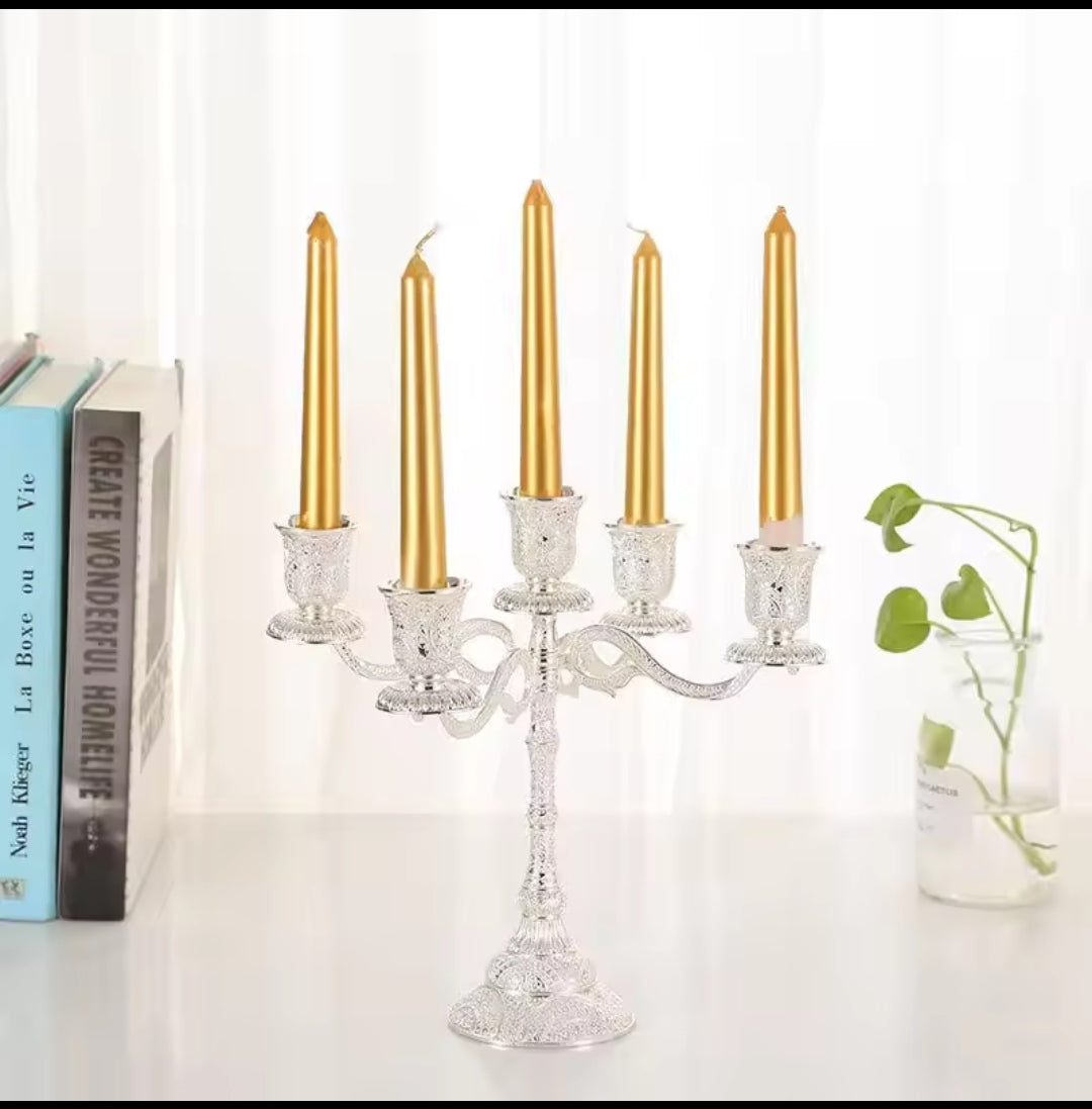 Luxury Golden 5-Arm Candle Holder – Elegant Decorative Centerpiece