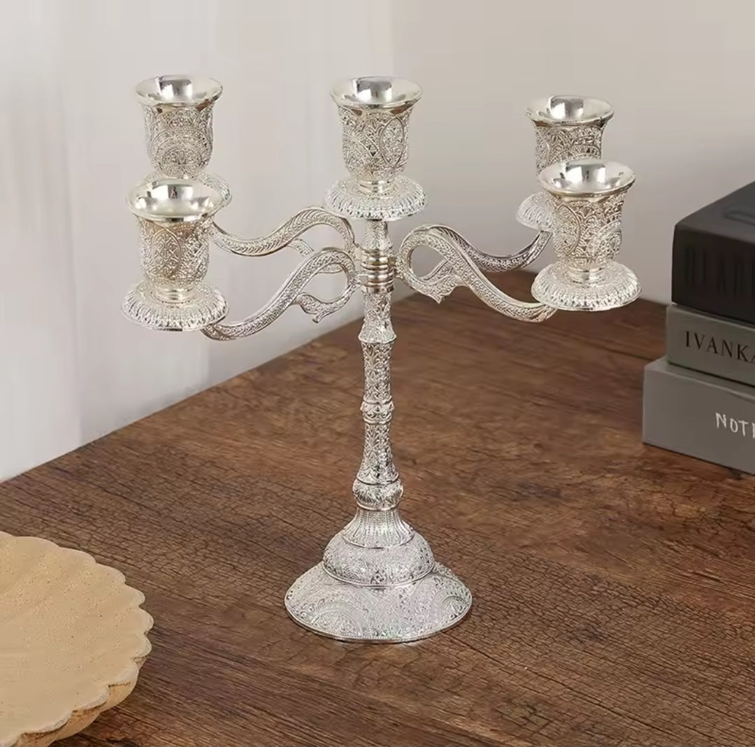 Luxury Golden 5-Arm Candle Holder – Elegant Decorative Centerpiece