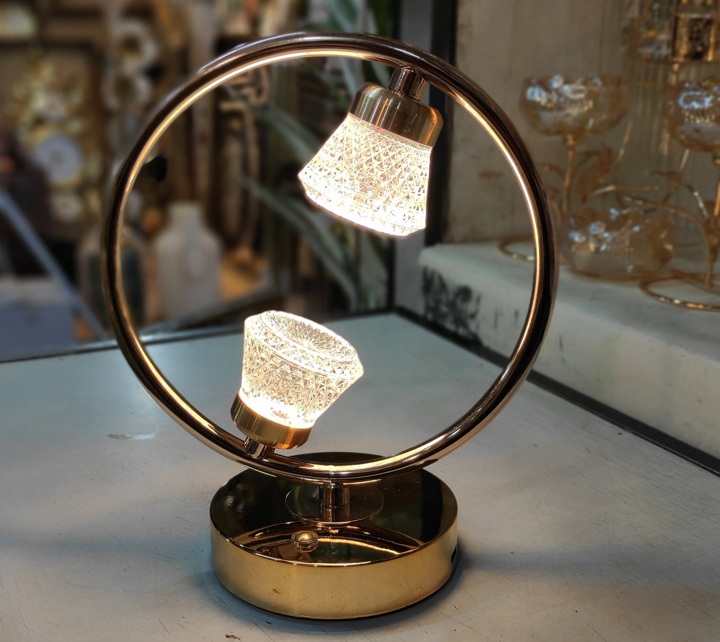 Luxury Rechargeable LED Crystal Table Lamp – 8" x 6"