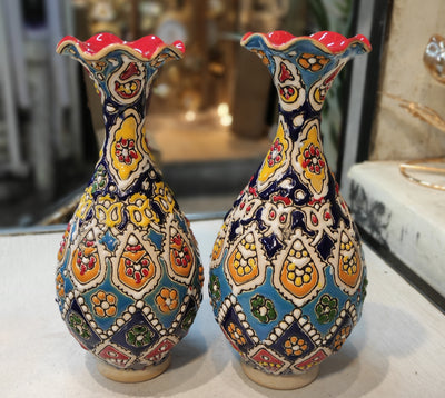Handcrafted Multicolor Ceramic Vase – 8 Inches Haghit. ( Made in iran )