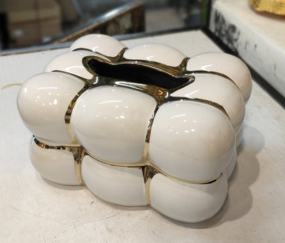 🖤 Luxury Black & Gold ceramic Tissue Box Cover – 7 x 4 inches