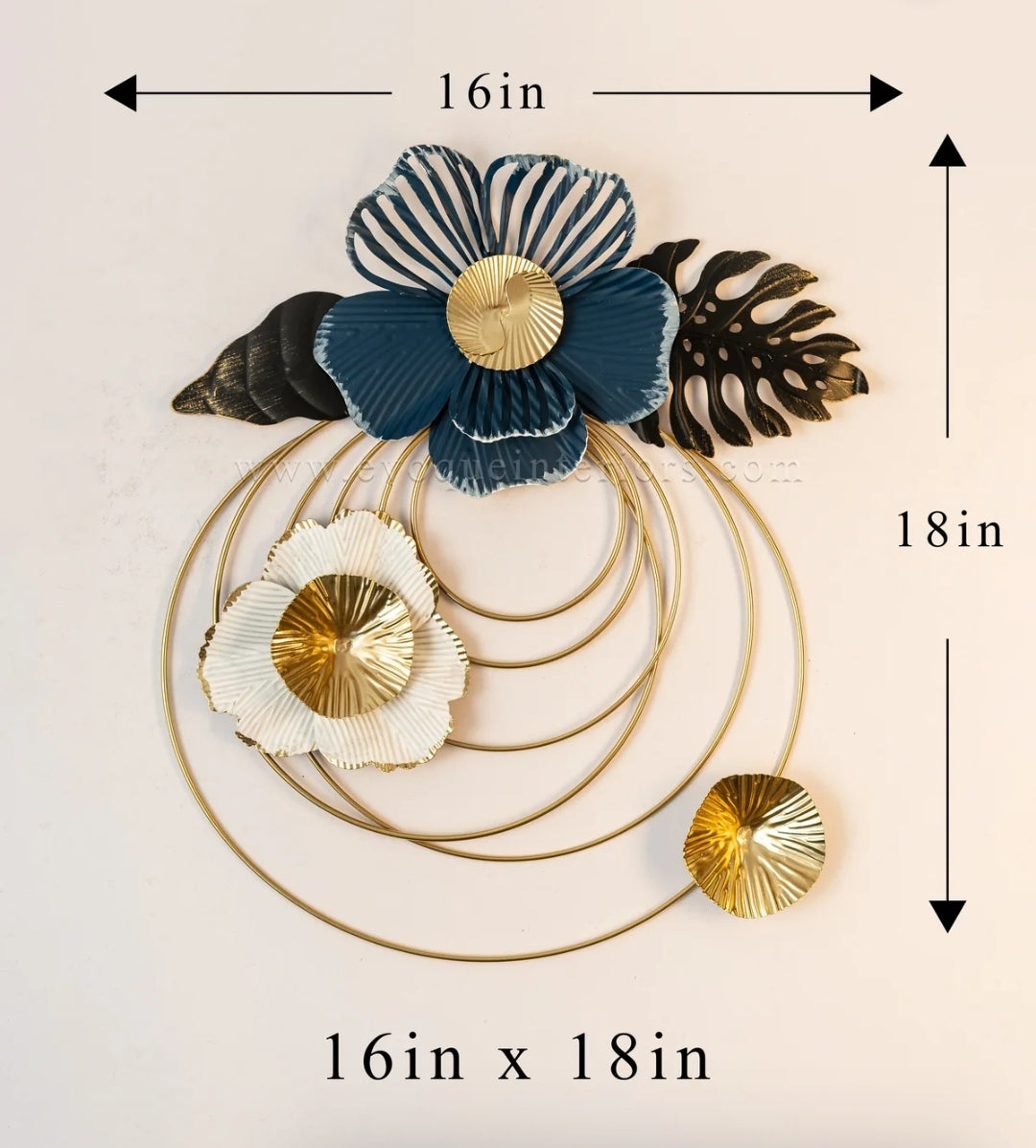 🪻 Elegant Floral Metal Wall Art – 16in x 18in