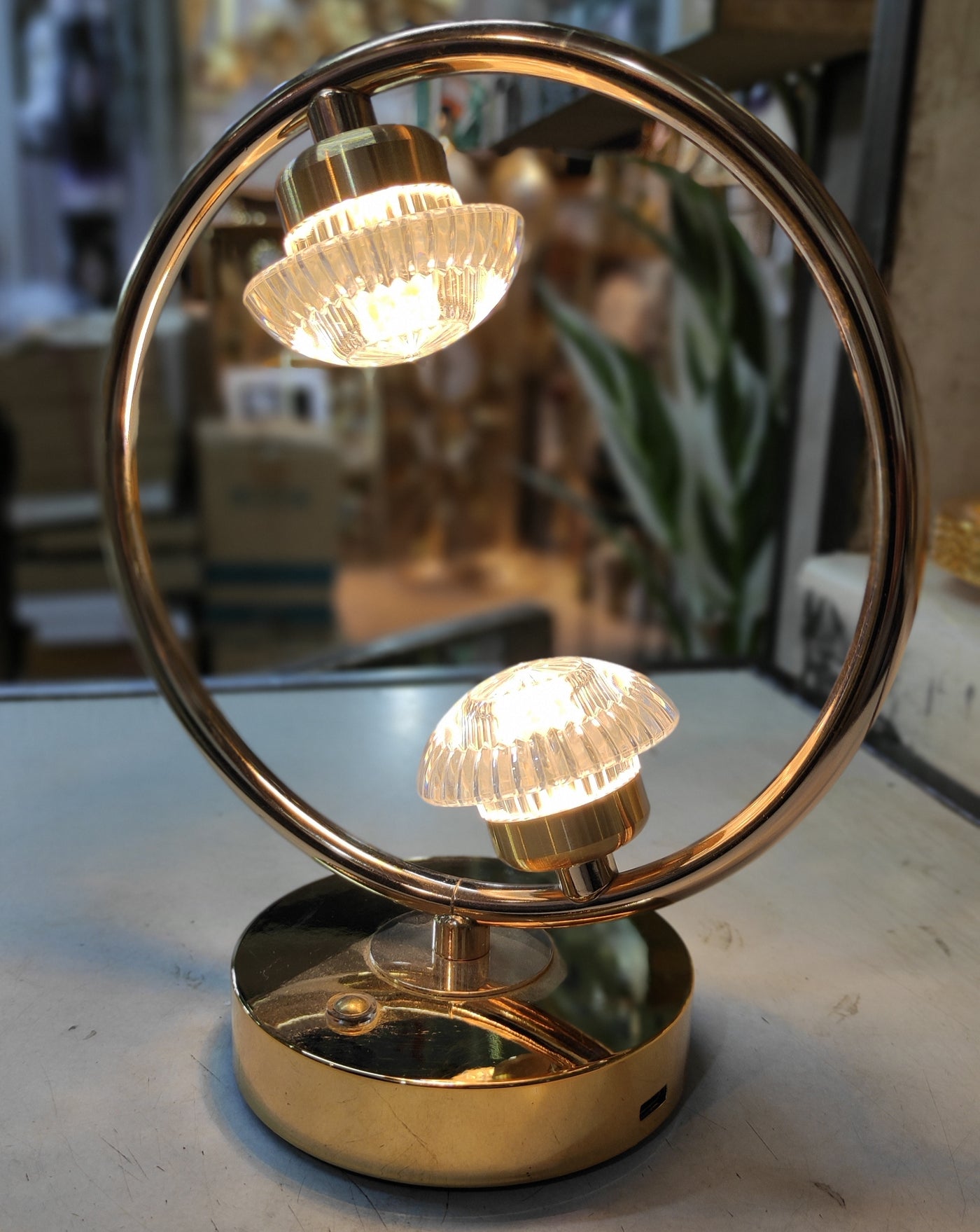 Rechargeable Luxury Golden LED Table Lamp – 3 Light Modes