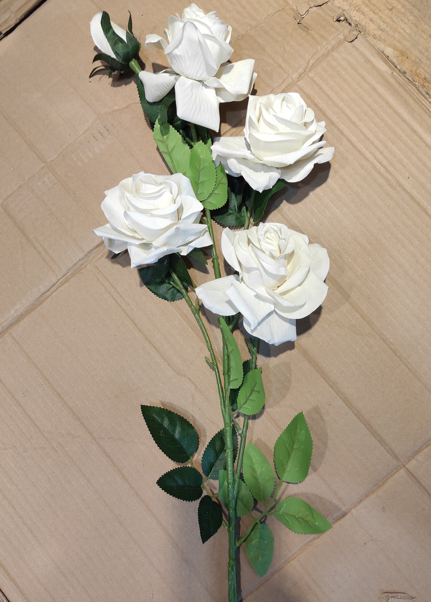 Realistic Artificial velvet Rose Flower Sticks (Red, Maroon & White) for Home & Vase Decor