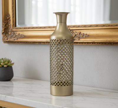 Luxury Modern Golden Metal Decorative – Elegant Lattice Design for Home & Office Décor
