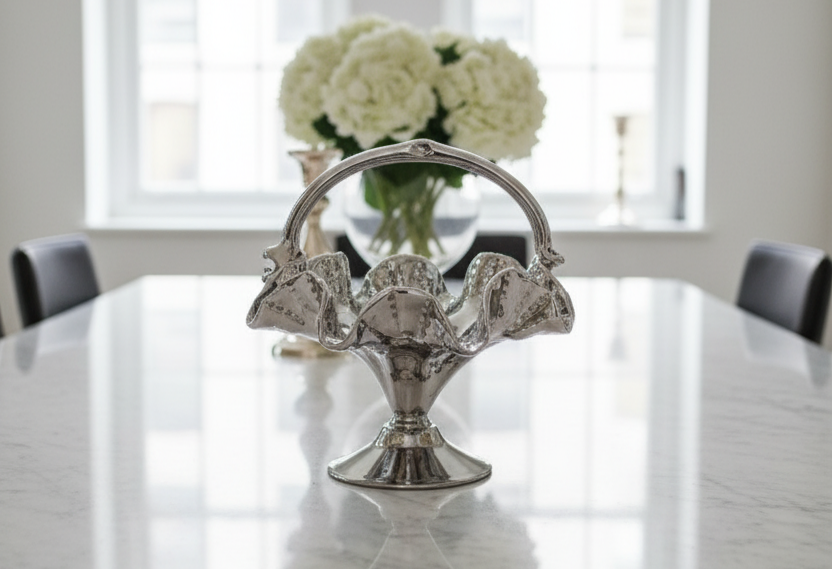 Luxury Golden Decorative Basket – Modern Table Centerpiece