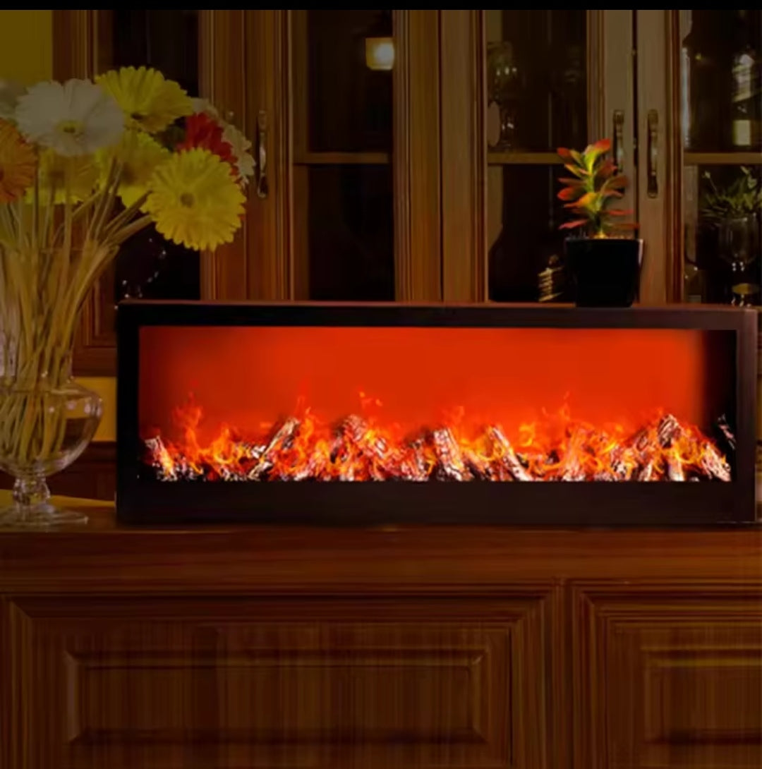 Modern LED Fireplace Decor – 23.5 x 7.5 inches | Realistic Flame Effect | Home & Office Decoration