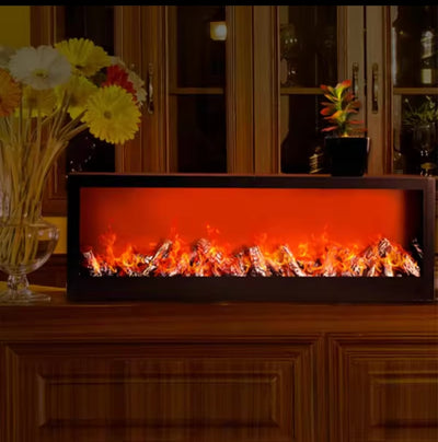 Modern LED Fireplace Decor – 23.5 x 7.5 inches | Realistic Flame Effect | Home & Office Decoration