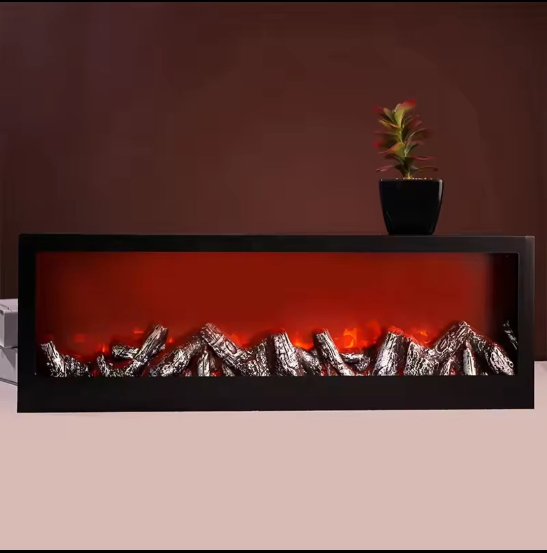 Modern LED Fireplace Decor – 23.5 x 7.5 inches | Realistic Flame Effect | Home & Office Decoration