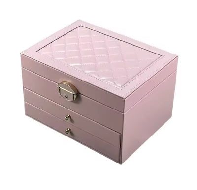 Premium Multi-Layer Jewelry Organizer Box – Large Capacity, Lockable, Velvet Interior