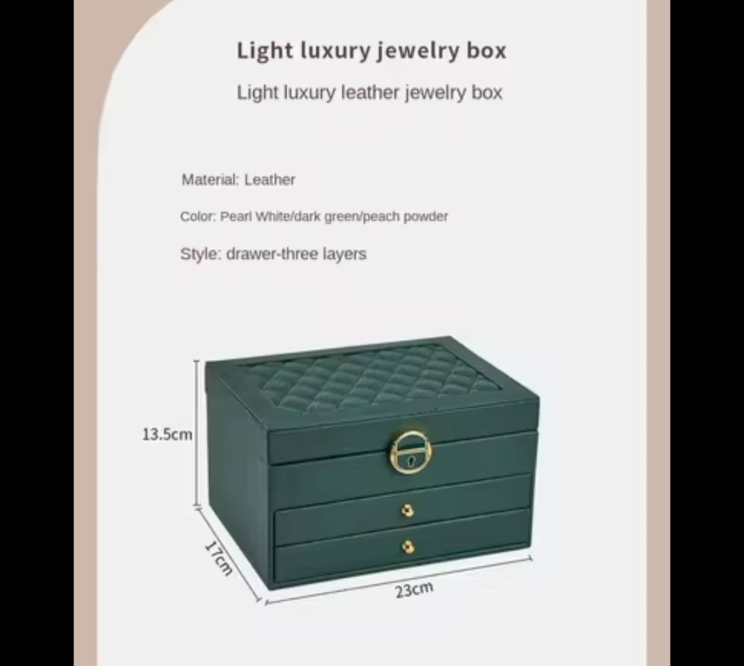 Premium Multi-Layer Jewelry Organizer Box – Large Capacity, Lockable, Velvet Interior