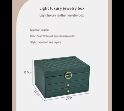 Premium Multi-Layer Jewelry Organizer Box – Large Capacity, Lockable, Velvet Interior