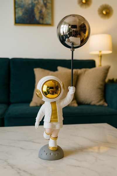 Golden Astronaut Figurine – 15 Inches | Modern Space Decor