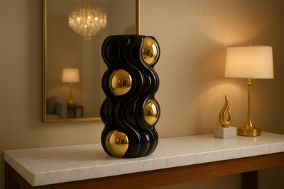 Luxury Modern Gold Accent Vase – 12”