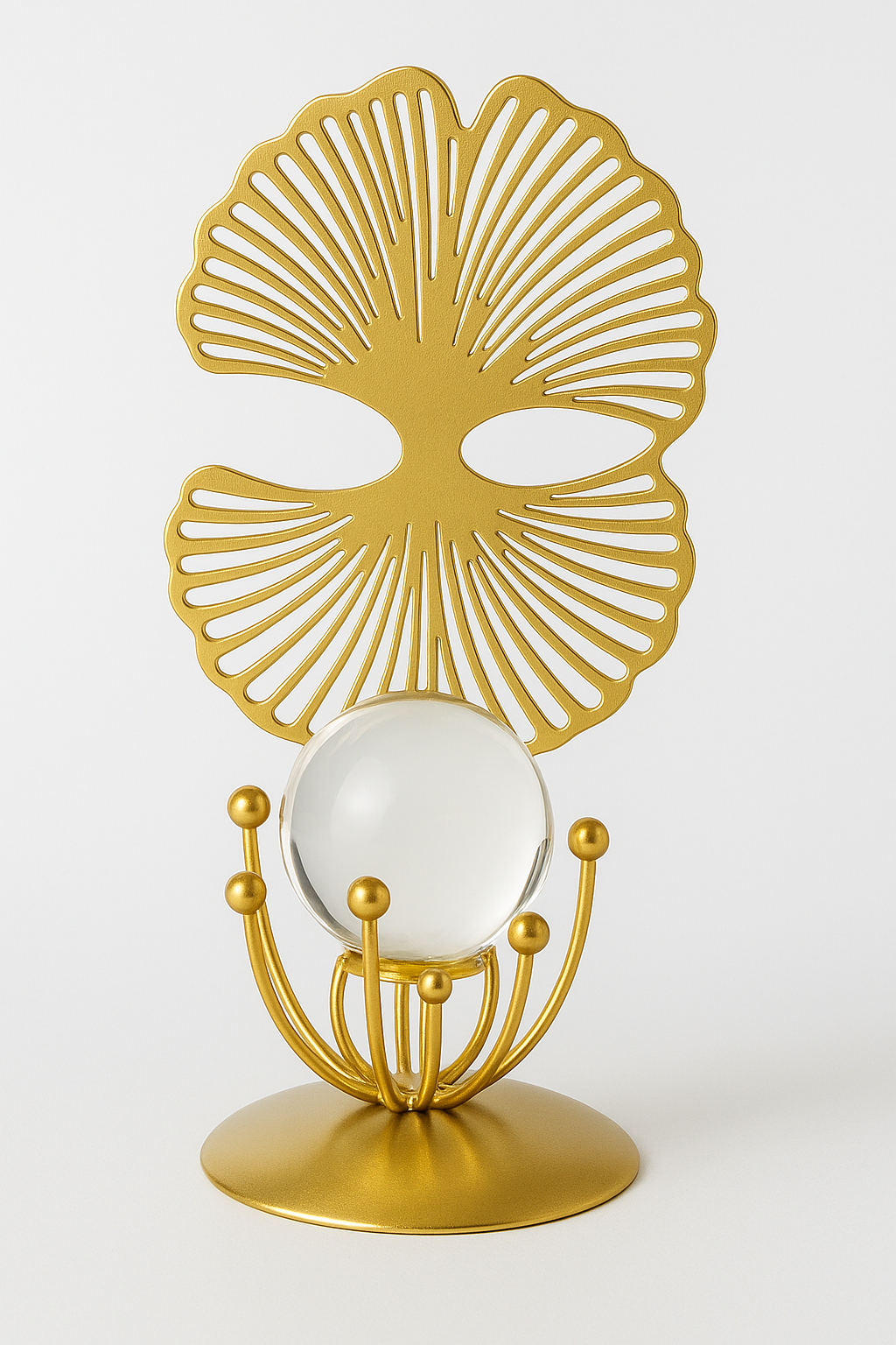 Luxury Golden Armillary Sphere with Hanging Crystal Globe – Elegant Home & Office Decor