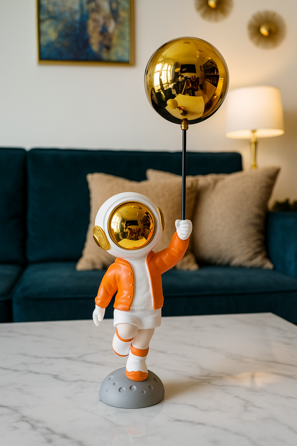 Golden Astronaut Figurine – 15 Inches | Modern Space Decor