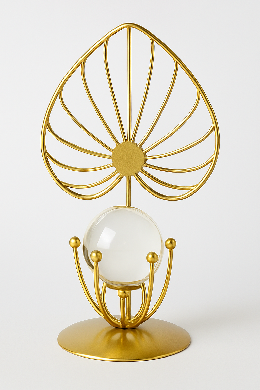 Luxury Golden Armillary Sphere with Hanging Crystal Globe – Elegant Home & Office Decor