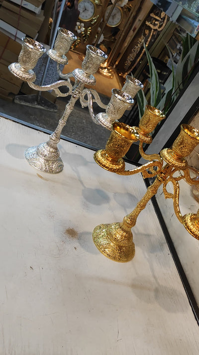 Luxury Golden 5-Arm Candle Holder – Elegant Decorative Centerpiece
