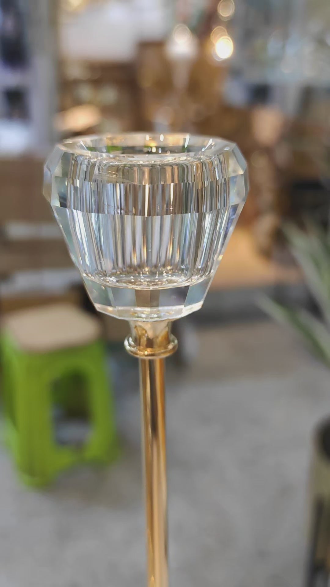 Luxury Gold & Glass Candle Holder Set – 3 Sizes (13", 11", 9") inches