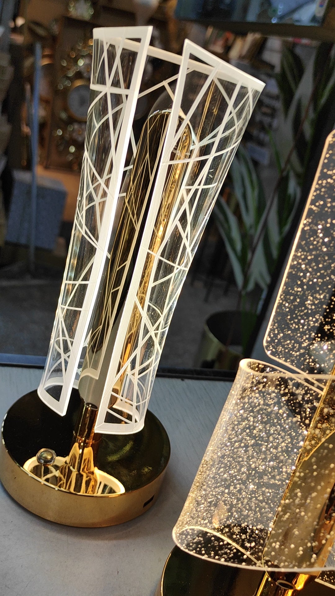 Rechargeable Luxury Golden LED Table Lamp – 3 Light Modes