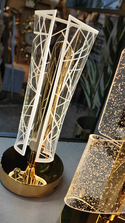 Rechargeable Luxury Golden LED Table Lamp – 3 Light Modes