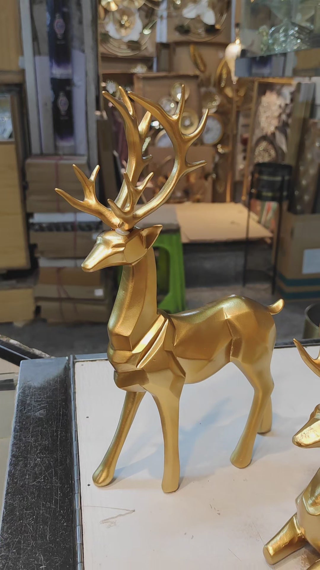 Elegant 2-Piece Deer Sculpture Set – Modern Home Decor Accent