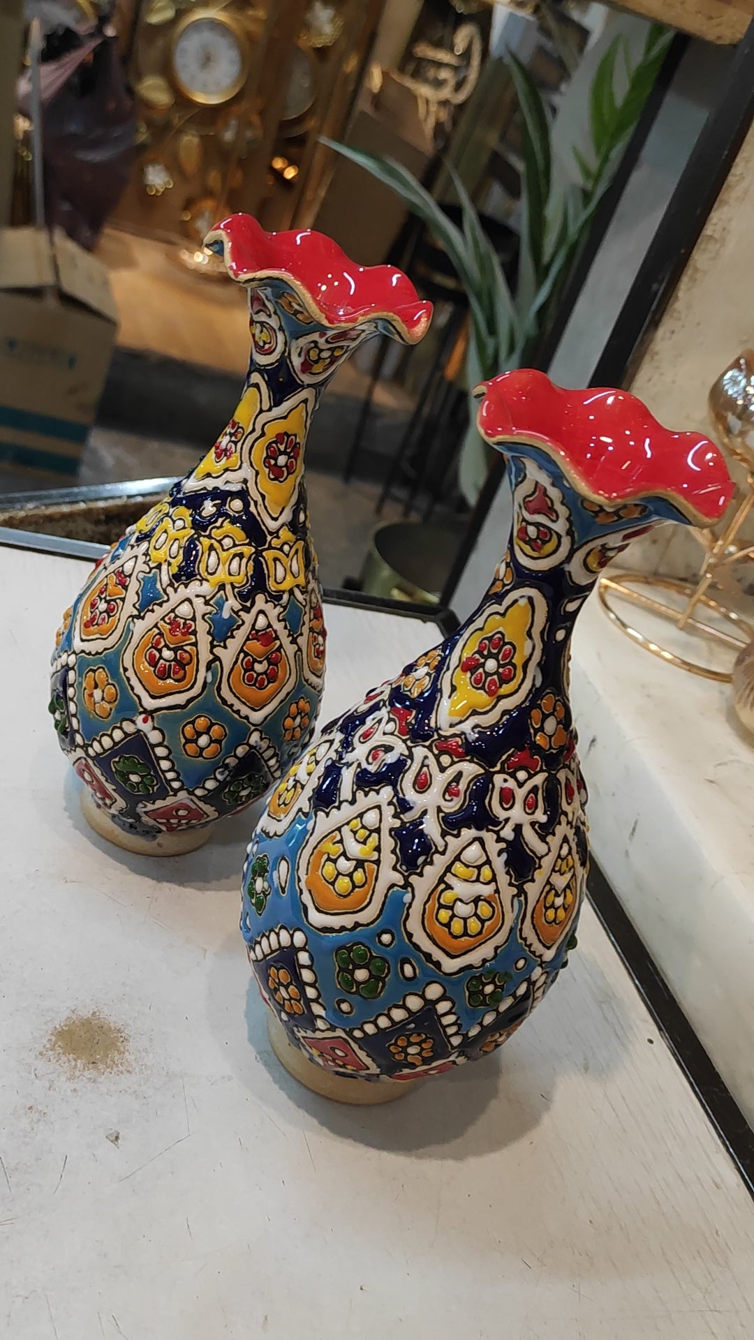 Handcrafted Multicolor Ceramic Vase – 8 Inches Haghit. ( Made in iran )