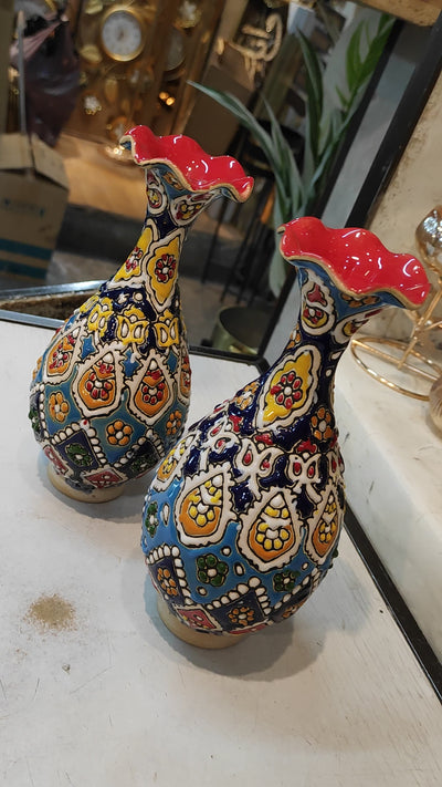 Handcrafted Multicolor Ceramic Vase – 8 Inches Haghit. ( Made in iran )