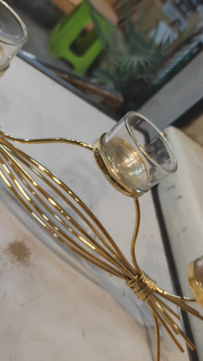Modern Golden 3-Tier Candle Holder – Table Centerpiece Decoration