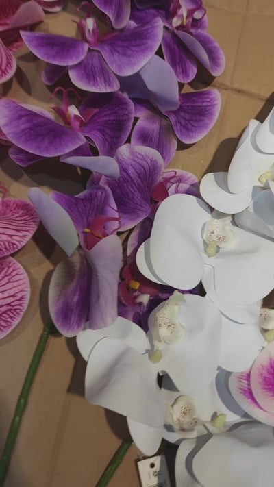 Premium Artificial Orchid Flower Stem – Large 38 Inch | Real Touch Phalaenopsis Spray for Home Décor