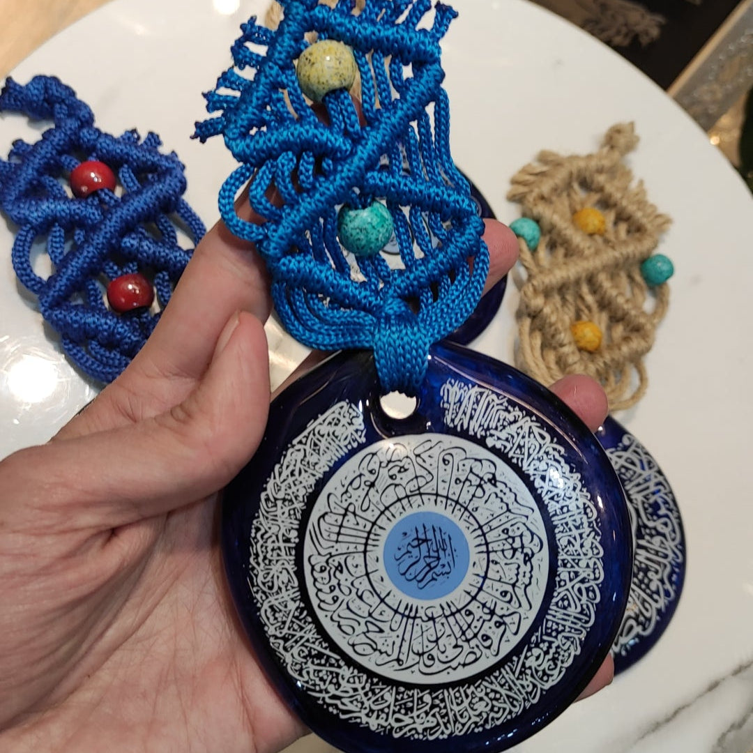 Blue Evel eye for wall hanging,size 8  inches length and glass Diameter 4 inches